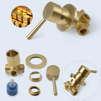 Avelena | Edelstahl Duschkombination Runder Festduschkopf mit Duscharm