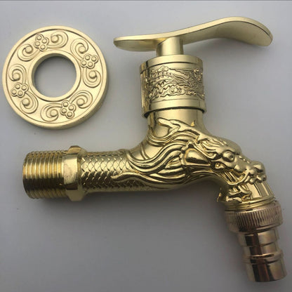 Avelena | Vintage Classic Waschbeckenarmatur Zink Einhebel Drache Prägung Wandmontierte Armatur
