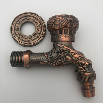 Avelena | Vintage Classic Waschbeckenarmatur Zink Einhebel Drache Prägung Wandmontierte Armatur