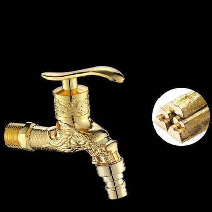 Avelena | Vintage Classic Waschbeckenarmatur Zink Einhebel Drache Prägung Wandmontierte Armatur