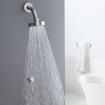 Avelena | Edelstahl Duschkombination Runder Festduschkopf mit Duscharm