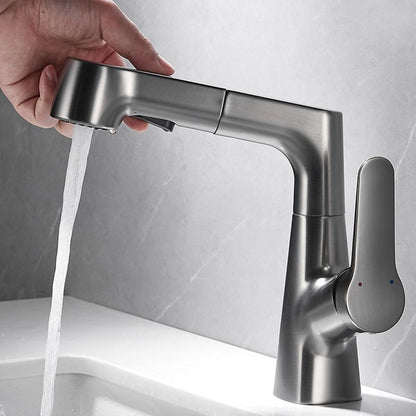 Avelena | Ausziehbarer Vessel Wasserhahn Moderner Waschbecken Wasserhahn mit einem Hebelgriff