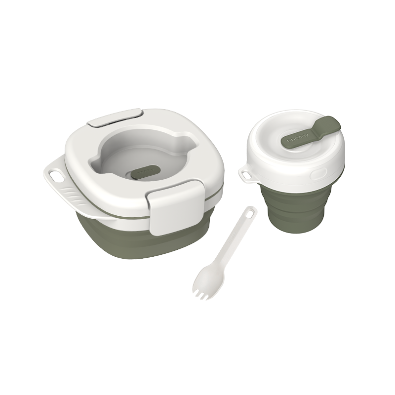 Avelena | Tragbares Silikon-All-in-One Campingtischgeschirr-Set