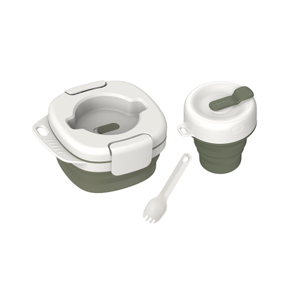 Avelena | Tragbares Silikon-All-in-One Campingtischgeschirr-Set
