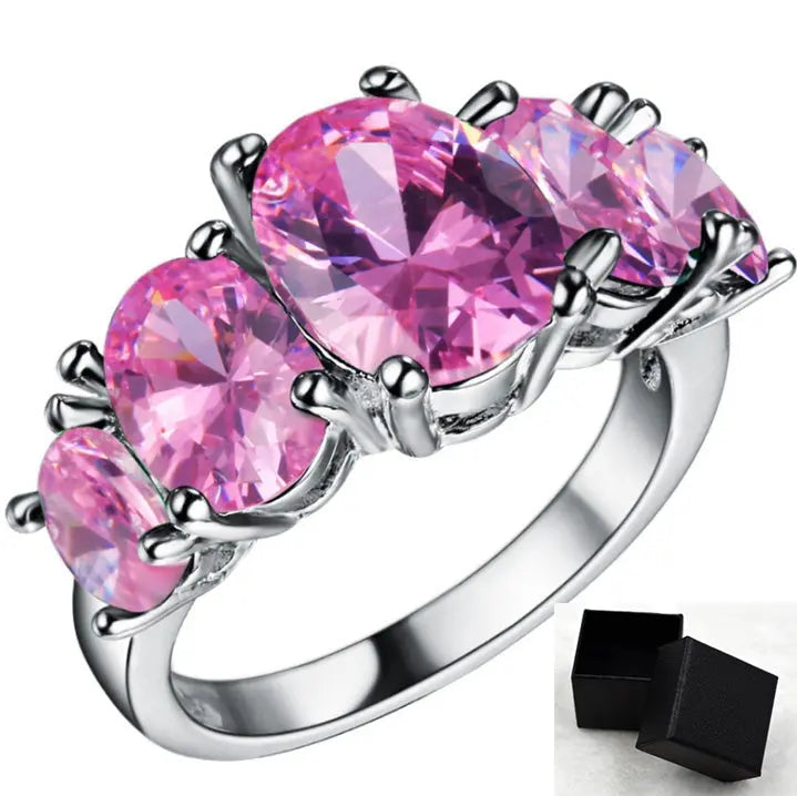Avelena | Rose Crystal Cz Ring - Farbenfrohe Mode