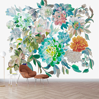 Avelena | Bunte Blumen Wandmalereien Blumen Modernist Feuchtigkeitsbeständige Wanddekoration Auf Weiß für Zuhause