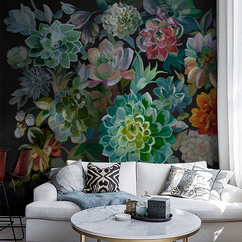 Avelena | Bunte Blumen Wandmalereien Blumen Modernist Feuchtigkeitsbeständige Wanddekoration Auf Weiß für Zuhause