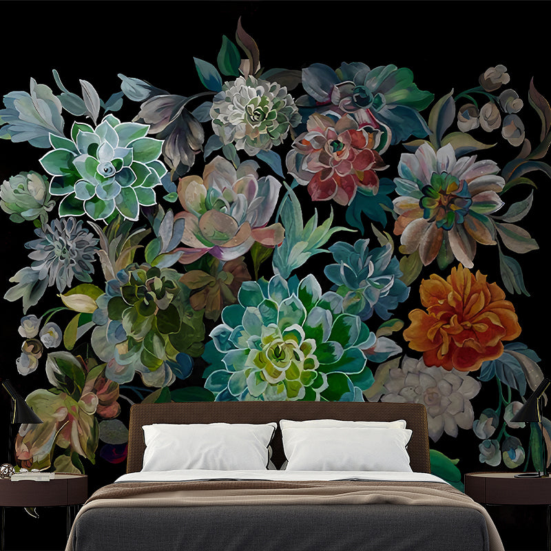 Avelena | Bunte Blumen Wandmalereien Blumen Modernist Feuchtigkeitsbeständige Wanddekoration Auf Weiß für Zuhause