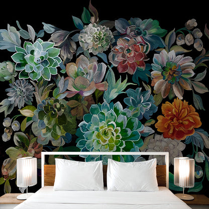 Avelena | Bunte Blumen Wandmalereien Blumen Modernist Feuchtigkeitsbeständige Wanddekoration Auf Weiß für Zuhause