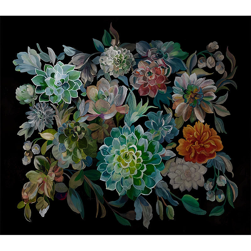 Avelena | Bunte Blumen Wandmalereien Blumen Modernist Feuchtigkeitsbeständige Wanddekoration Auf Weiß für Zuhause
