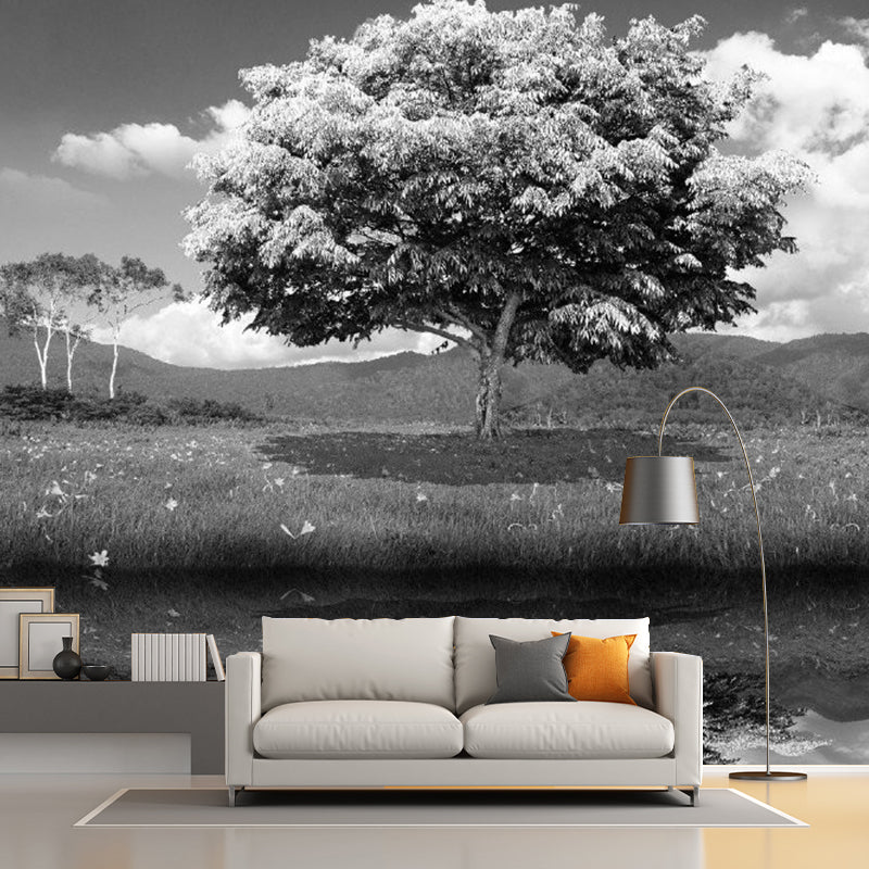 Avelena | Illustration Lakeside Tree Wandbilder Ganze Wand Kunst für Wohnzimmer, Personalisierte Größe
