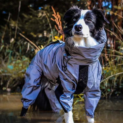 Avelena | Wasserdichter Hundemantel mit Beinen – Reflektierende Hunderegenjacke für kleine und große Rassen | Bester Regenmantel für Hunde UK