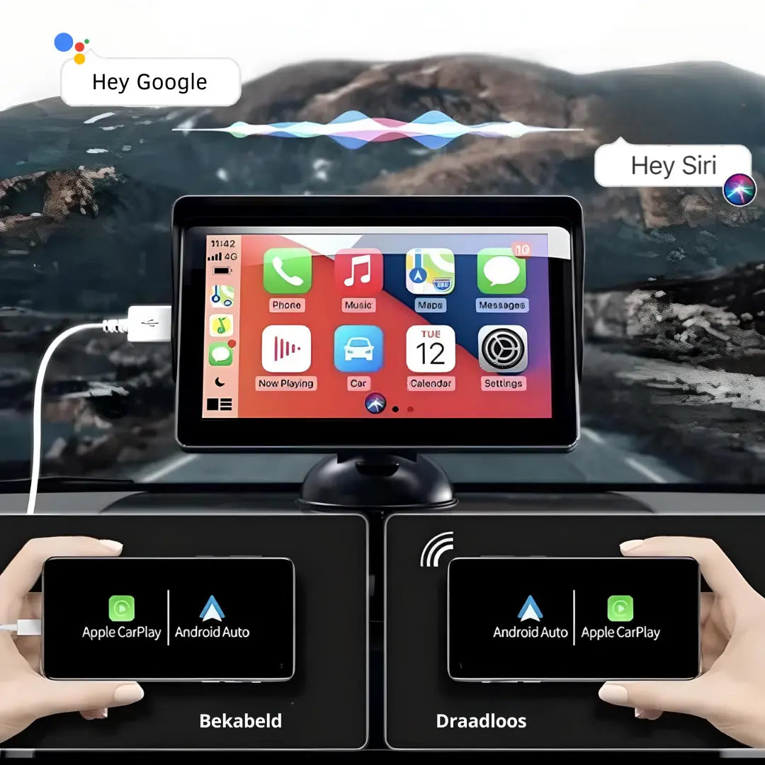 Avelena | Smartdrive Auto-Display – Drahtloses Apple Carplay & Android Auto | Einfache Installation, Rückfahrkamera, Bluetooth & Gps