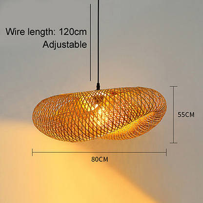 Avelena | Rattan Gewebtes Bambus -Pendellicht - Led - Licht