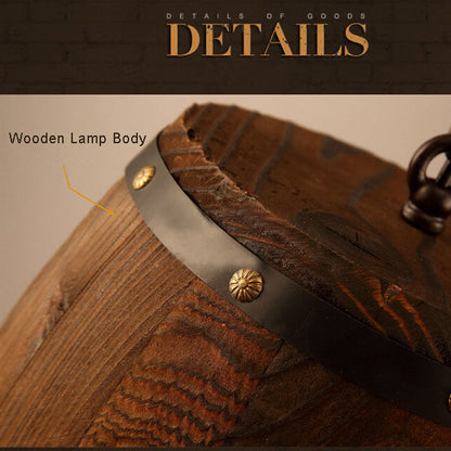 Avelena | BarrelGlow Vintage Pendelleuchte | Holz-Weinfass-Design | 1-flammig | Rustikale Beleuchtung