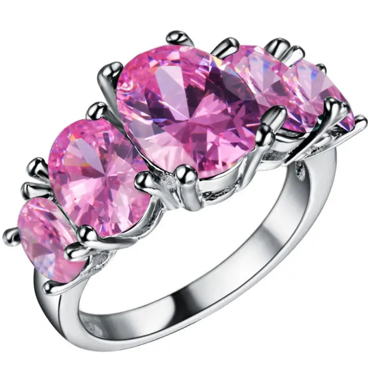 Avelena | Rose Crystal Cz Ring - Farbenfrohe Mode