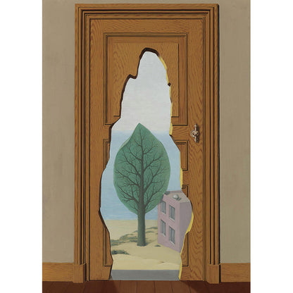 Avelena | Surrealistische Kunst Gebrochene Tür Wandbild Braune Fleckenresistente Wanddekoration für Das Wohnzimmer