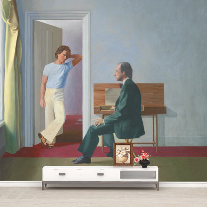 Avelena | Grau-Grün Moderne Kunst Wandbilder Vollformat George Lawson und Wayne Sleep Gemälde Wanddeko für Zuhause
