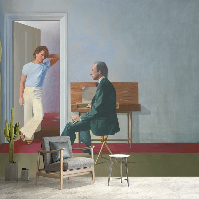 Avelena | Grau-Grün Moderne Kunst Wandbilder Vollformat George Lawson und Wayne Sleep Gemälde Wanddeko für Zuhause
