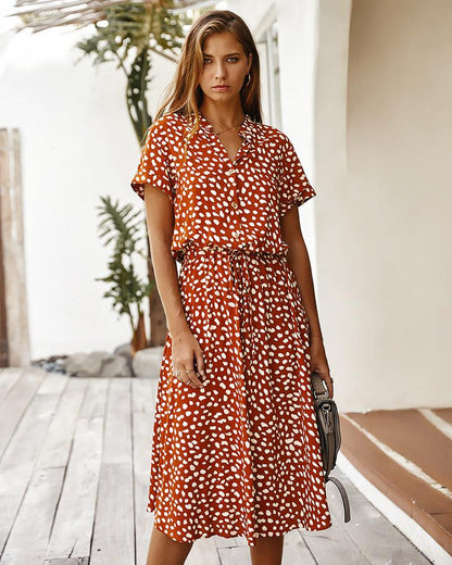 Avelena Dots Print Sommerkleid