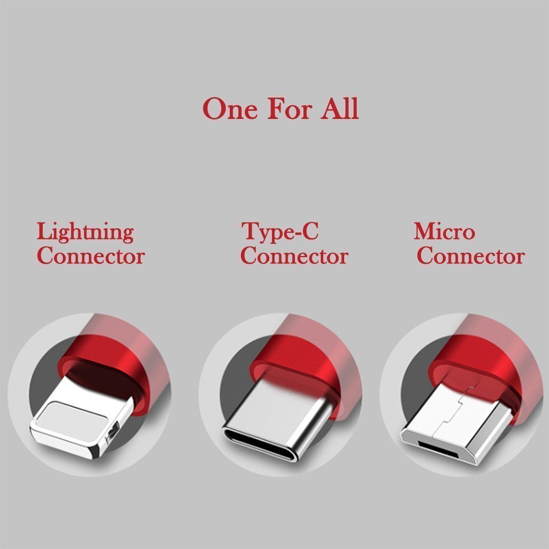 Avelena | 3-1 Ausziehbares Ladekabel Für Ios, Micro und Type-C