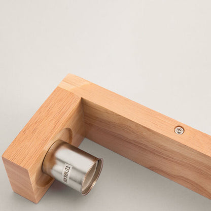 Avelena | Moderner minimalistischer Massivholz Quadrat Glas Säulen 1-Lampe Wand sconces Leuchte