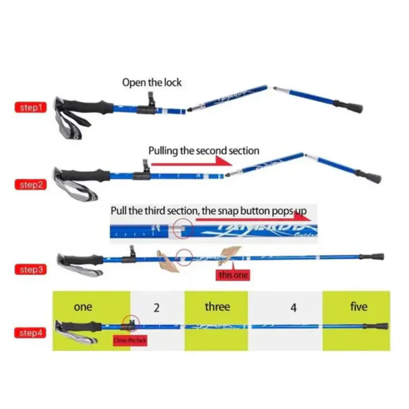 Avelena | Verstellbarer faltbarer Trekkingstock für Wanderungen, Backpacking & Outdoor-Abenteuer - Leichtes Aluminiumdesign