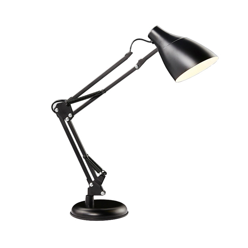 Avelena | Schwarz/Weiß Multi-Gelenk Schreibtischlampe mit Kegel-Schirm Modern Stil 1 Licht Metallische Aufgabenbeleuchtung für Das Studierzimmer