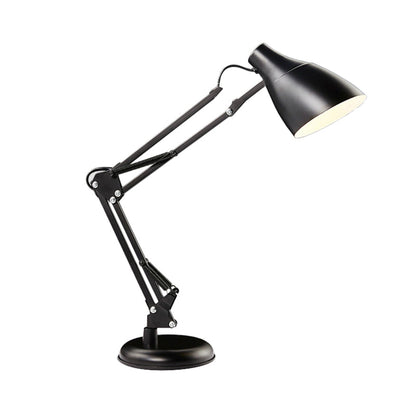 Avelena | Schwarz/Weiß Multi-Gelenk Schreibtischlampe mit Kegel-Schirm Modern Stil 1 Licht Metallische Aufgabenbeleuchtung für Das Studierzimmer