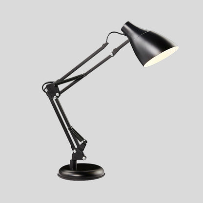 Avelena | Schwarz/Weiß Multi-Gelenk Schreibtischlampe mit Kegel-Schirm Modern Stil 1 Licht Metallische Aufgabenbeleuchtung für Das Studierzimmer