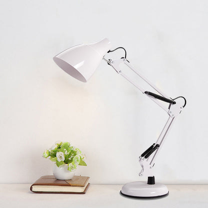 Avelena | Schwarz/Weiß Multi-Gelenk Schreibtischlampe mit Kegel-Schirm Modern Stil 1 Licht Metallische Aufgabenbeleuchtung für Das Studierzimmer