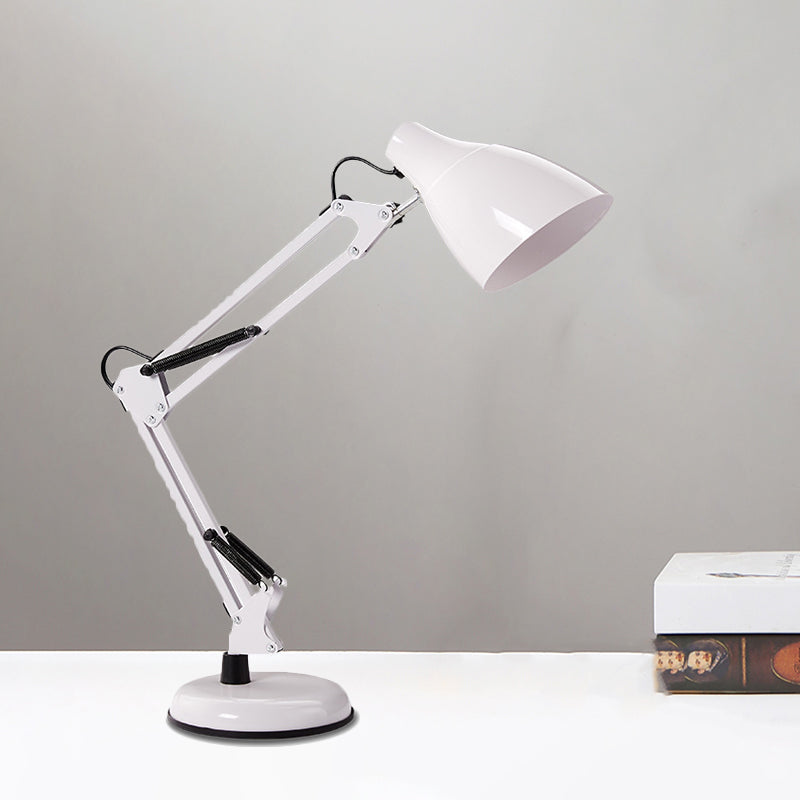 Avelena | Schwarz/Weiß Multi-Gelenk Schreibtischlampe mit Kegel-Schirm Modern Stil 1 Licht Metallische Aufgabenbeleuchtung für Das Studierzimmer