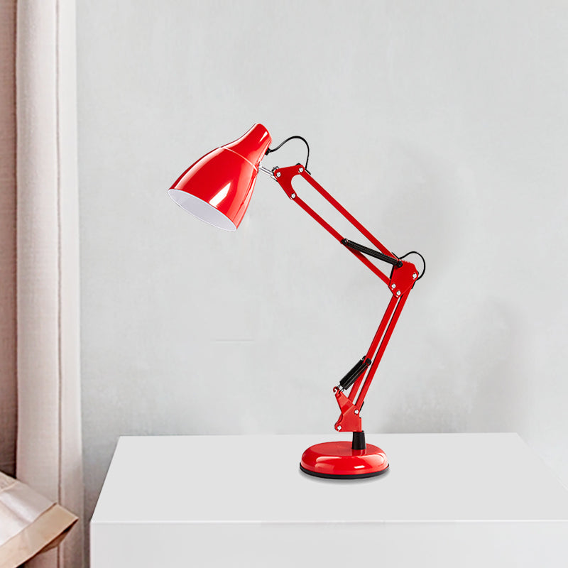 Avelena | Schwarz/Weiß Multi-Gelenk Schreibtischlampe mit Kegel-Schirm Modern Stil 1 Licht Metallische Aufgabenbeleuchtung für Das Studierzimmer