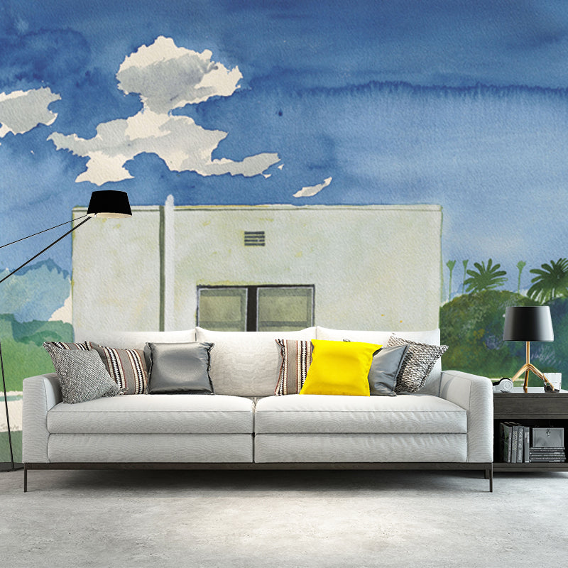 Avelena | Illustration Santa Monica Wandmural Tapete Vollformat Wanddekoration für Zuhause, Maßanfertigung