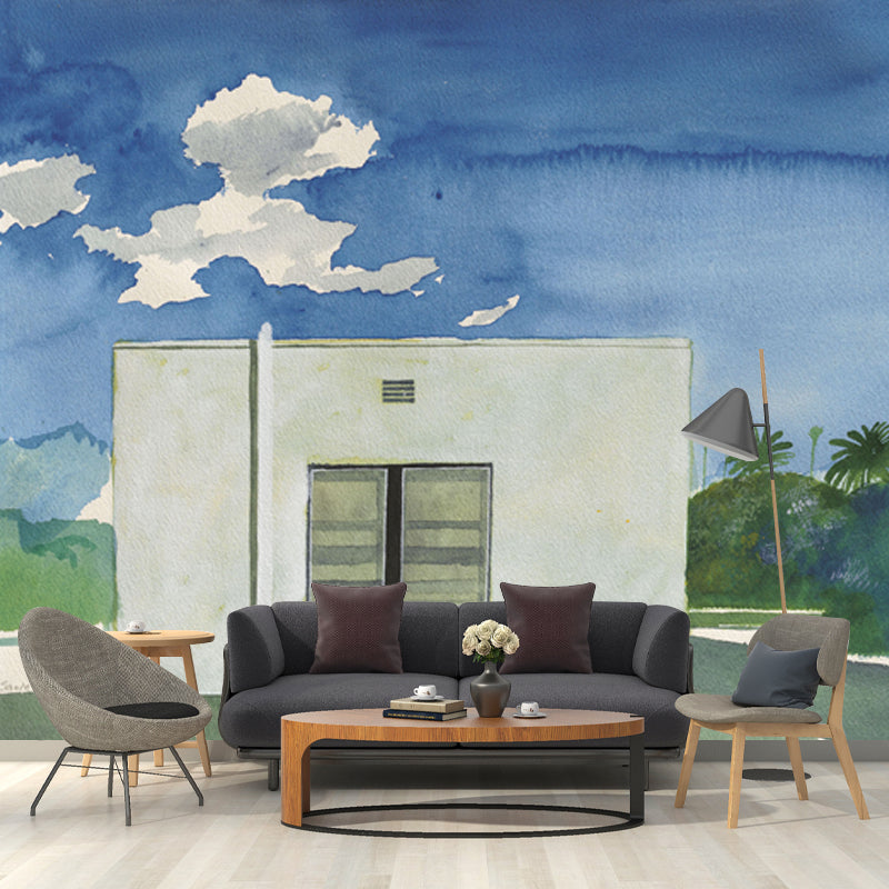 Avelena | Illustration Santa Monica Wandmural Tapete Vollformat Wanddekoration für Zuhause, Maßanfertigung
