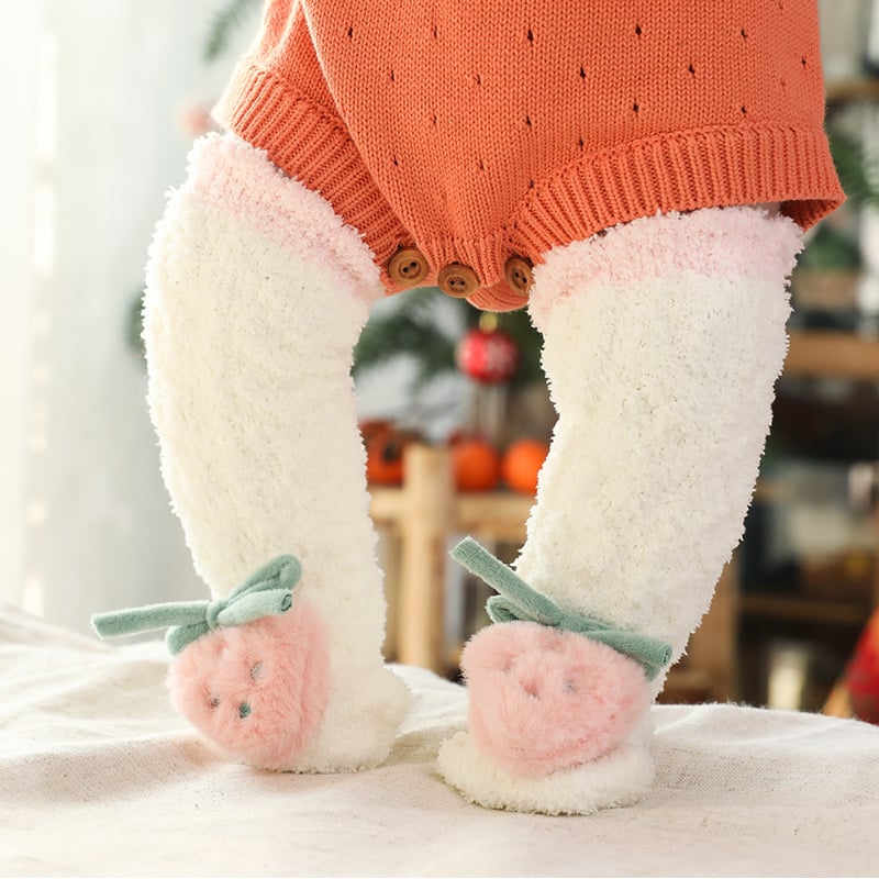 Avelena | Ein Paar Baby süße Koralle Fleece Socken