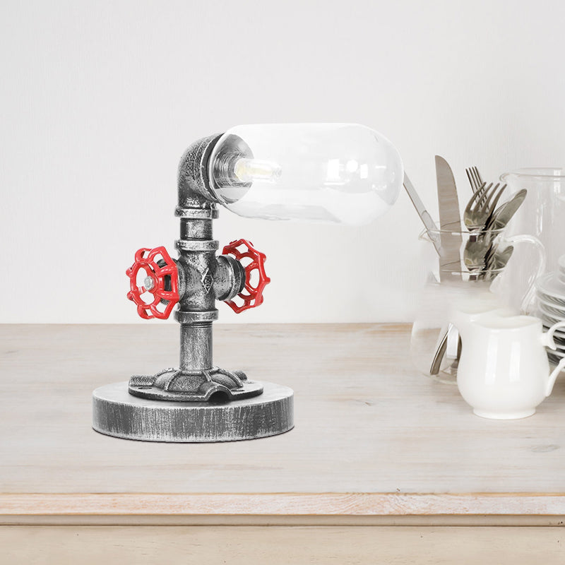 Avelena | 1/4/5-Lampen Kapselschirme Tischbeleuchtung Industriell Klar/Bernstein Glas Nachtlampe für Schlafzimmer