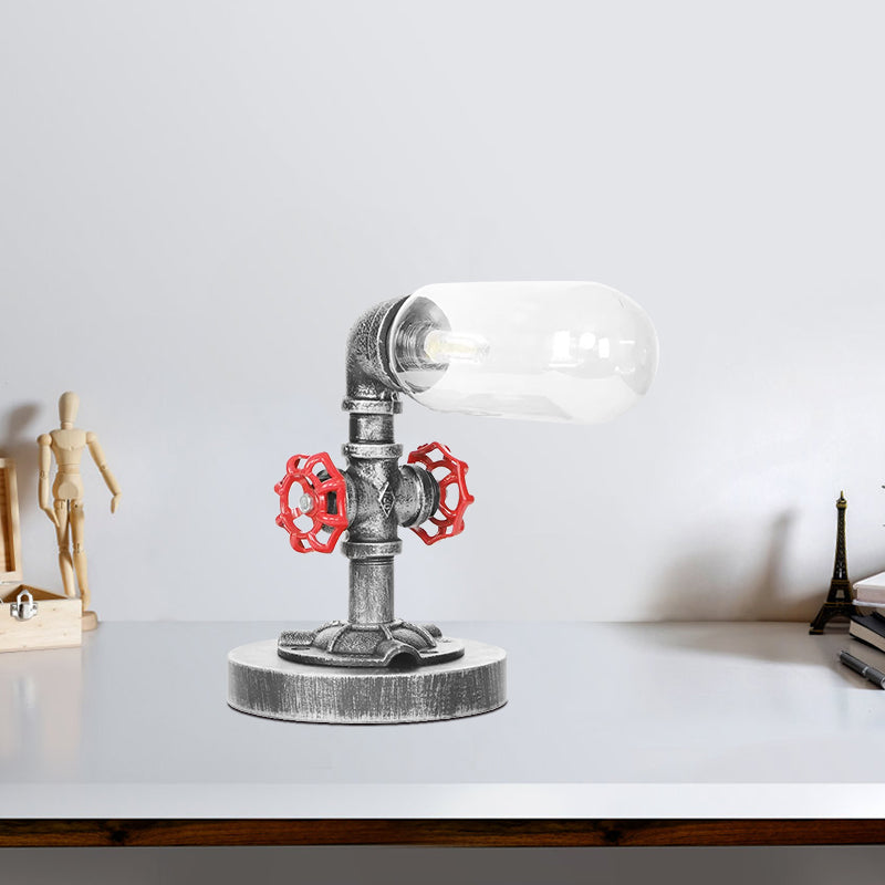 Avelena | 1/4/5-Lampen Kapselschirme Tischbeleuchtung Industriell Klar/Bernstein Glas Nachtlampe für Schlafzimmer