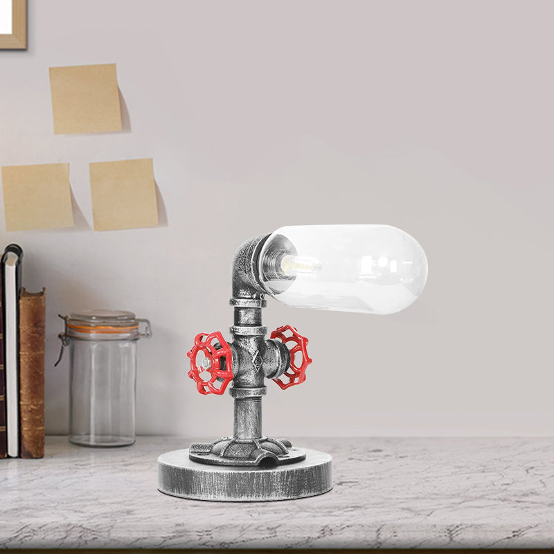 Avelena | 1/4/5-Lampen Kapselschirme Tischbeleuchtung Industriell Klar/Bernstein Glas Nachtlampe für Schlafzimmer
