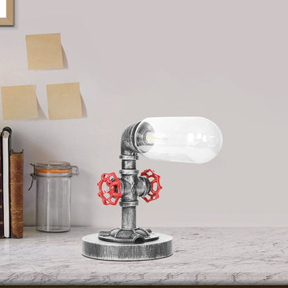 Avelena | 1/4/5-Lampen Kapselschirme Tischbeleuchtung Industriell Klar/Bernstein Glas Nachtlampe für Schlafzimmer