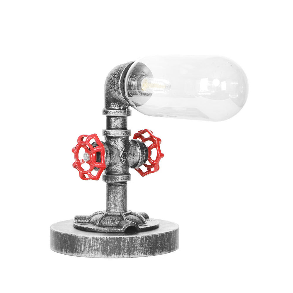 Avelena | 1/4/5-Lampen Kapselschirme Tischbeleuchtung Industriell Klar/Bernstein Glas Nachtlampe für Schlafzimmer