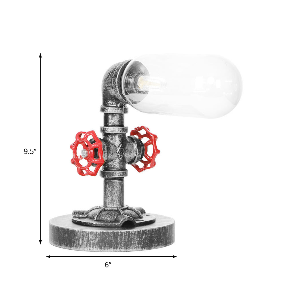 Avelena | 1/4/5-Lampen Kapselschirme Tischbeleuchtung Industriell Klar/Bernstein Glas Nachtlampe für Schlafzimmer