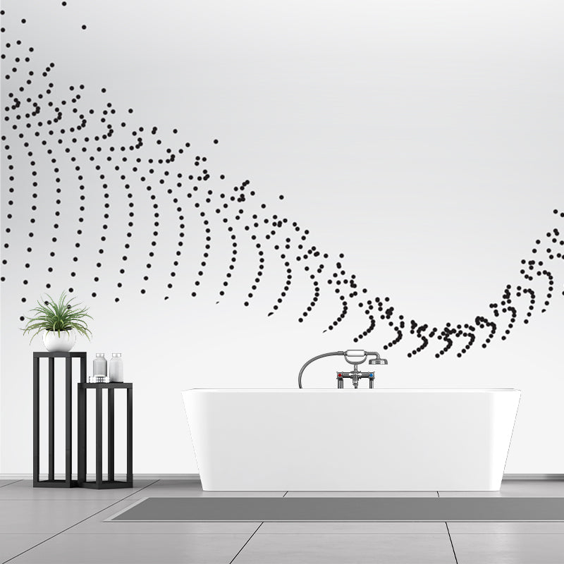 Avelena | Minimalistisches Gepunktetes Rückgratmuster Wandbild für Das Schlafzimmer Individuelle Wandkunst In Schwarz-Weiß