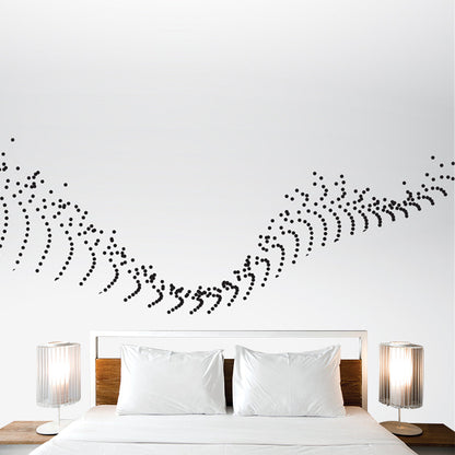 Avelena | Minimalistisches Gepunktetes Rückgratmuster Wandbild für Das Schlafzimmer Individuelle Wandkunst In Schwarz-Weiß