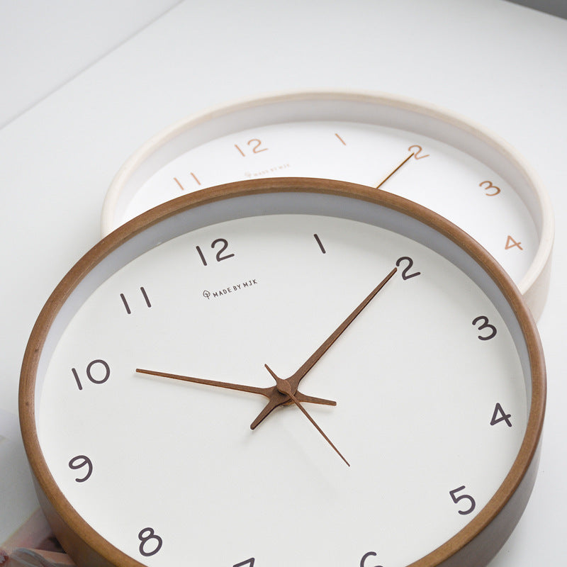 Avelena | Einfache Analoge Massive Holz-Wanduhr für Das Zuhause Zeitlos und Elegant!
