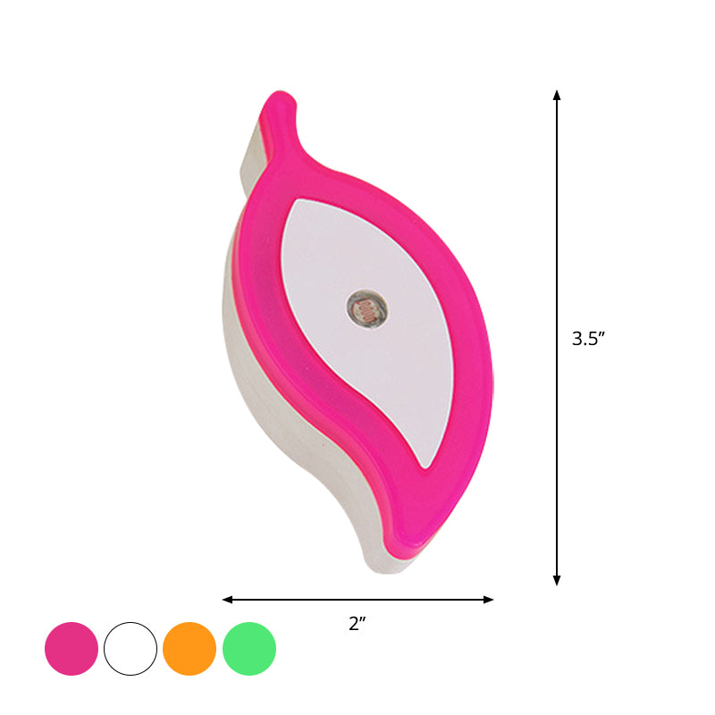 Avelena | Plastikblatt Mini Wandbeleuchtung Ideen Cartoon Grün/Rosa/Weiß Stecker Led Nachtlampe für Kinderzimmer