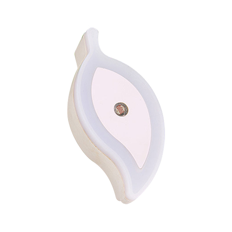 Avelena | Plastikblatt Mini Wandbeleuchtung Ideen Cartoon Grün/Rosa/Weiß Stecker Led Nachtlampe für Kinderzimmer