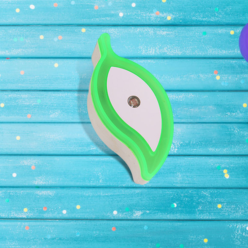 Avelena | Plastikblatt Mini Wandbeleuchtung Ideen Cartoon Grün/Rosa/Weiß Stecker Led Nachtlampe für Kinderzimmer