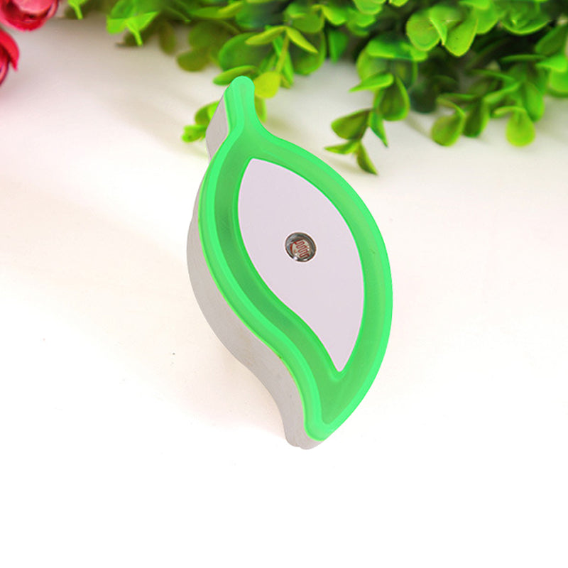 Avelena | Plastikblatt Mini Wandbeleuchtung Ideen Cartoon Grün/Rosa/Weiß Stecker Led Nachtlampe für Kinderzimmer