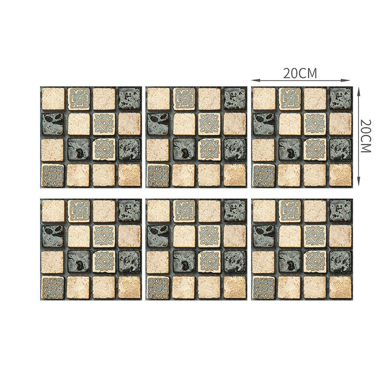 Avelena | Grau-Grün Moderne Sticktapete Paneel 8' L X 8" B Checker Wandkunst für Badezimmer